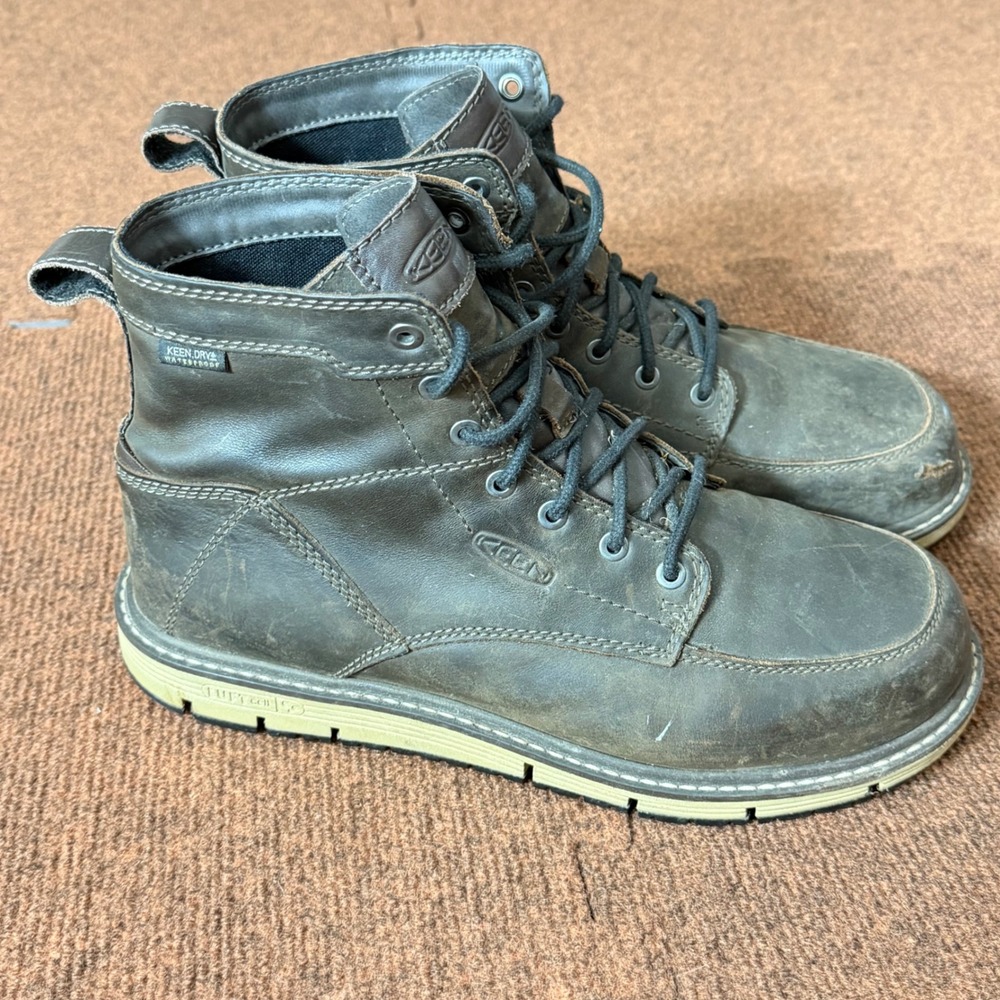 KEEN Utility San Jose 6 Waterproof Work Boots Mens 11 EE Wide Leather Brown EH